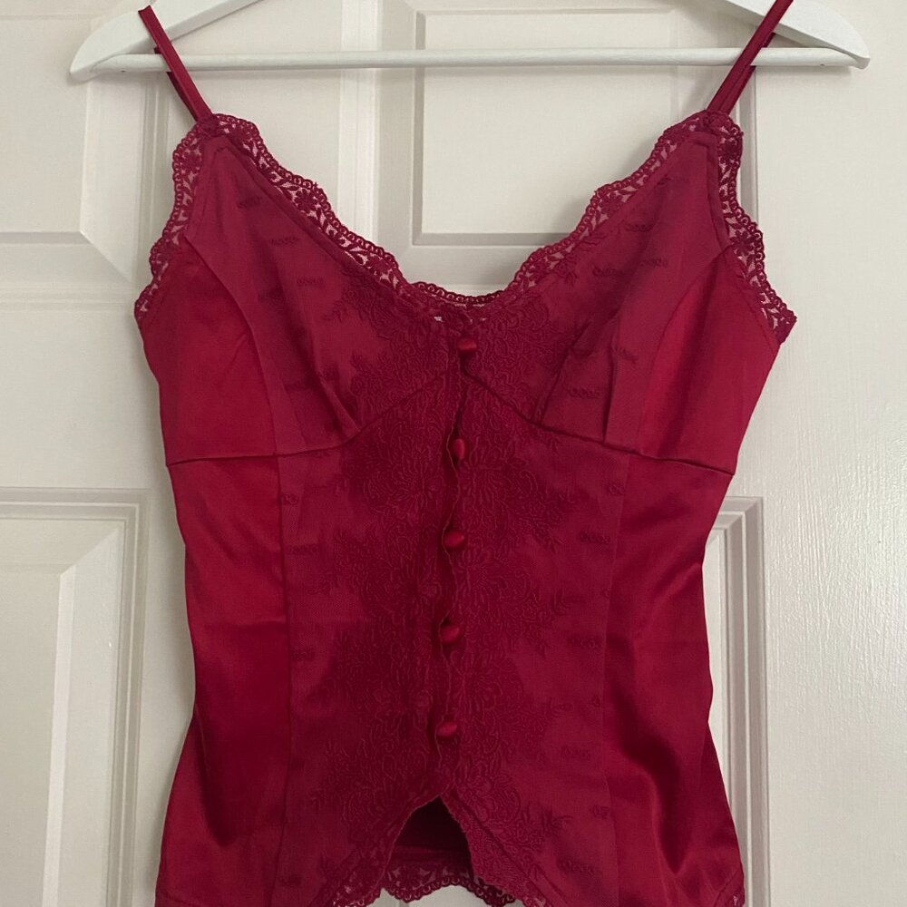 Princess Polly Juliana Lace and Satin Button-Up Camisole - Picture 2 of 3